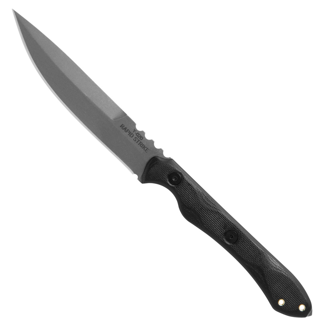 TOPS Rapid Strike Dagger Fixed Blade Knife, Tumbled Blade FRONT VIEW
