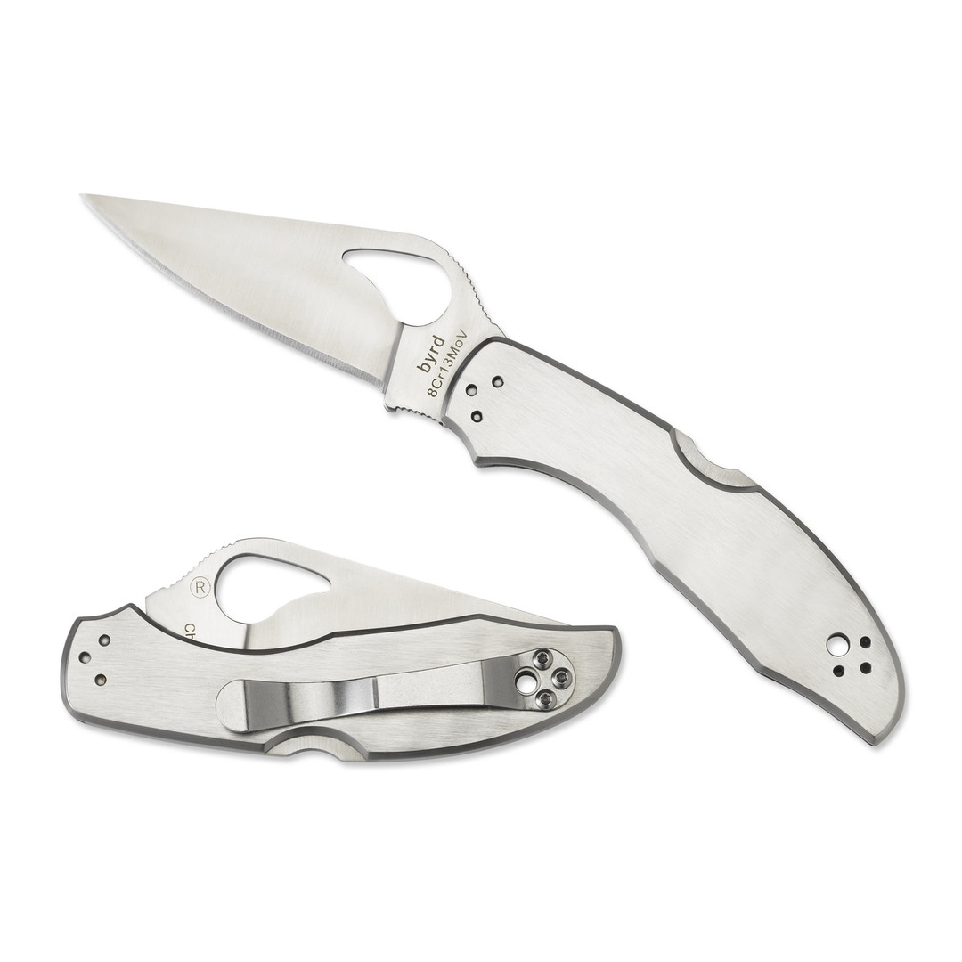 Byrd Meadowlark 2 Stainless Folder Knife, Satin Blade REAR VIEW