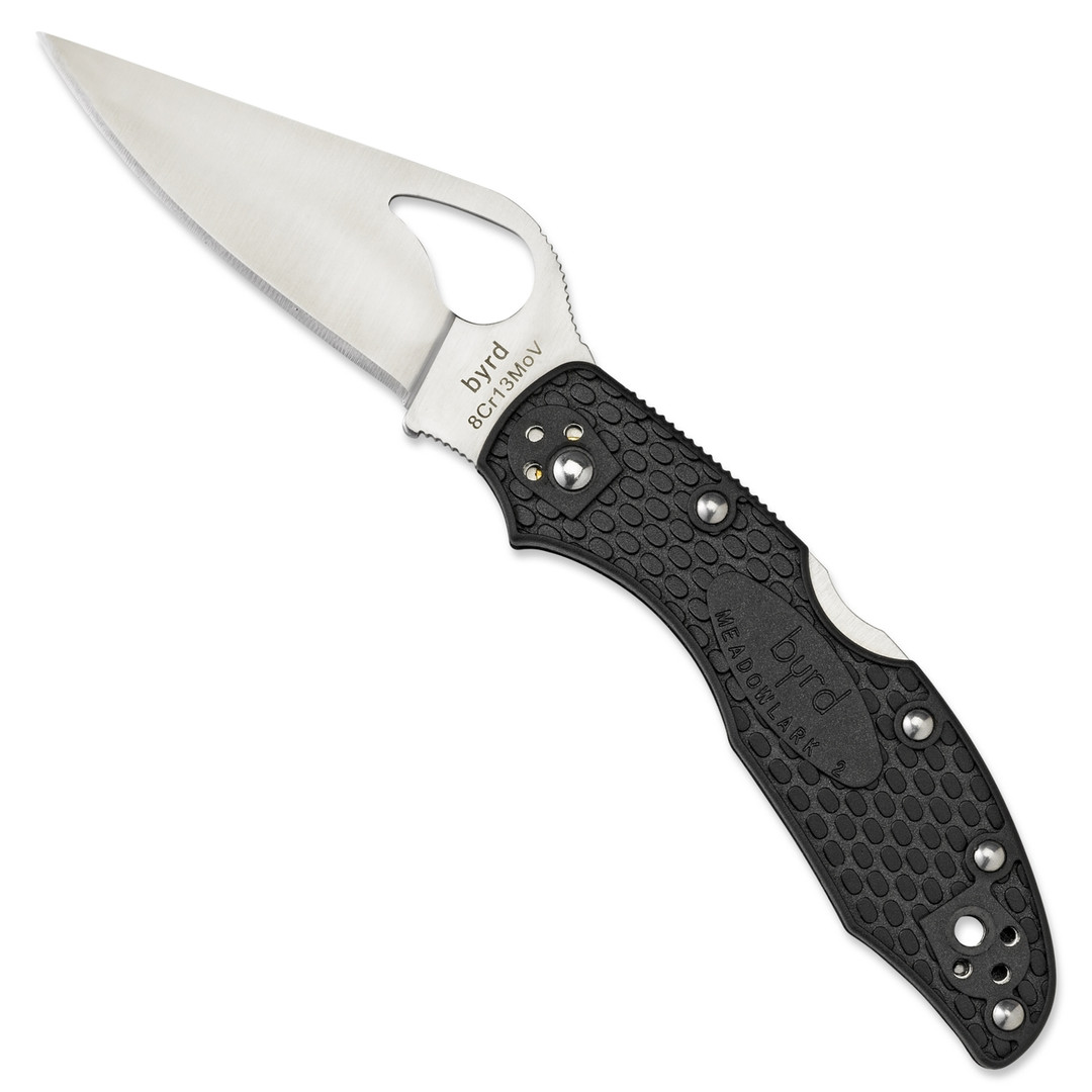 Byrd Meadowlark 2 Folder Knife, Satin Blade FRONT VIEW