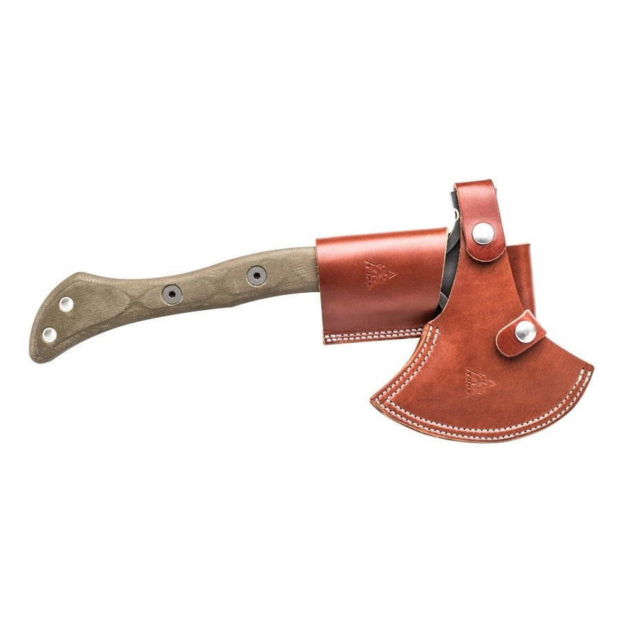 TOPS Hammer Hawk Tomahawk Fixed Blade, Acid Rain Head SHEATH FRONT VIEW