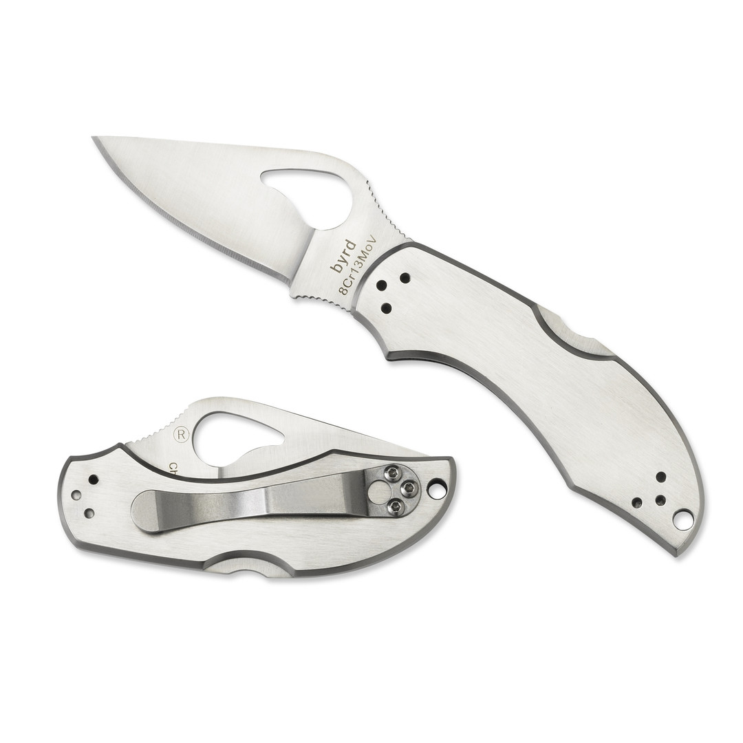 Byrd Robin 2 Stainless Folder Knife, Satin Blade REAR VIEW