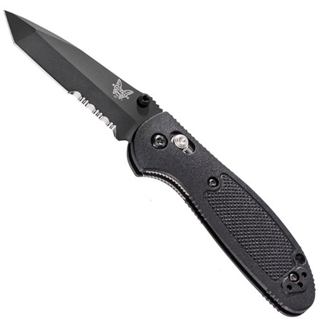 Benchmade Mini Griptilian Tanto Folder Knife, CPM-S30V Black Combo Blade