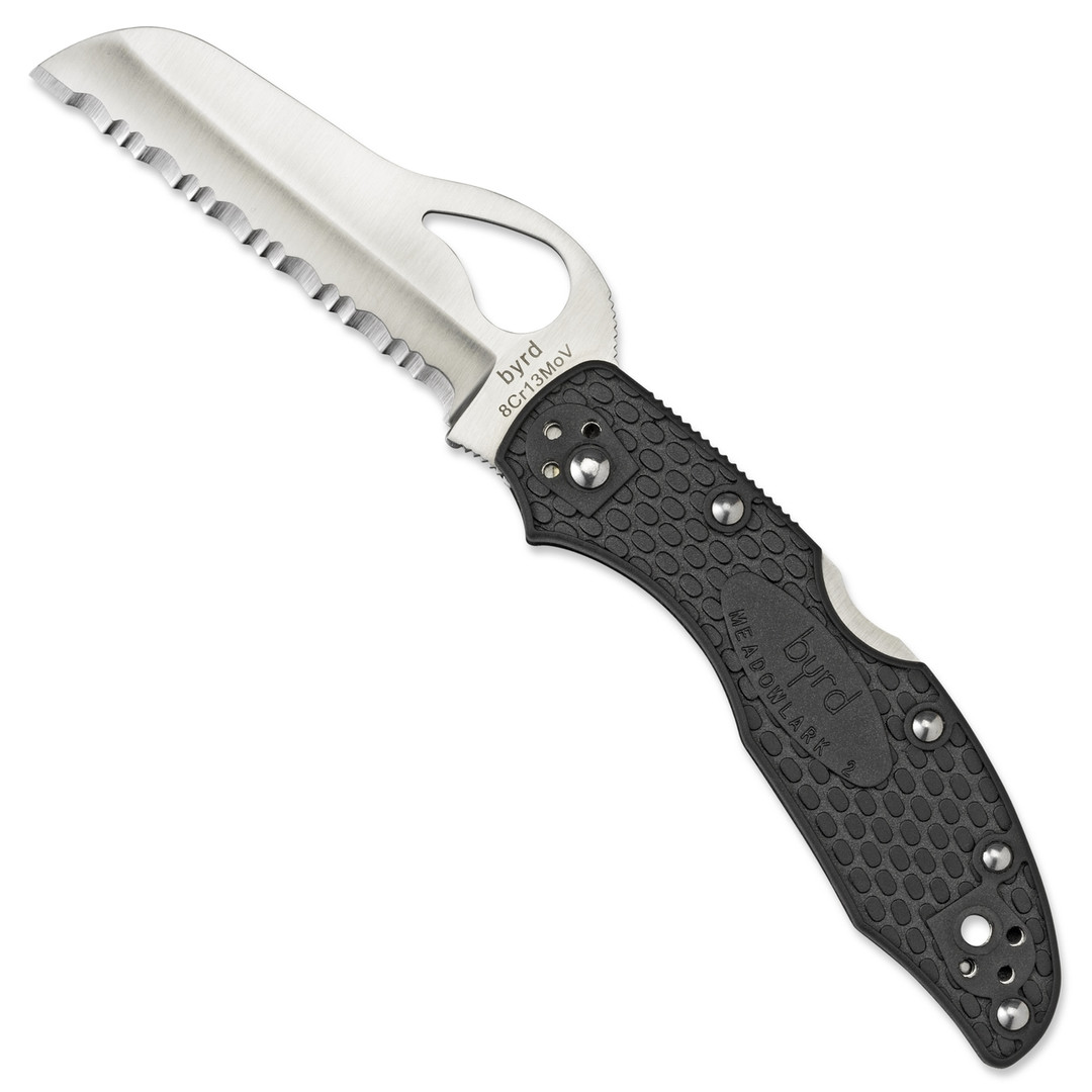 Byrd Meadowlark 2 Rescue Folder Knife, SpyderEdge Blade FRONT VIEW