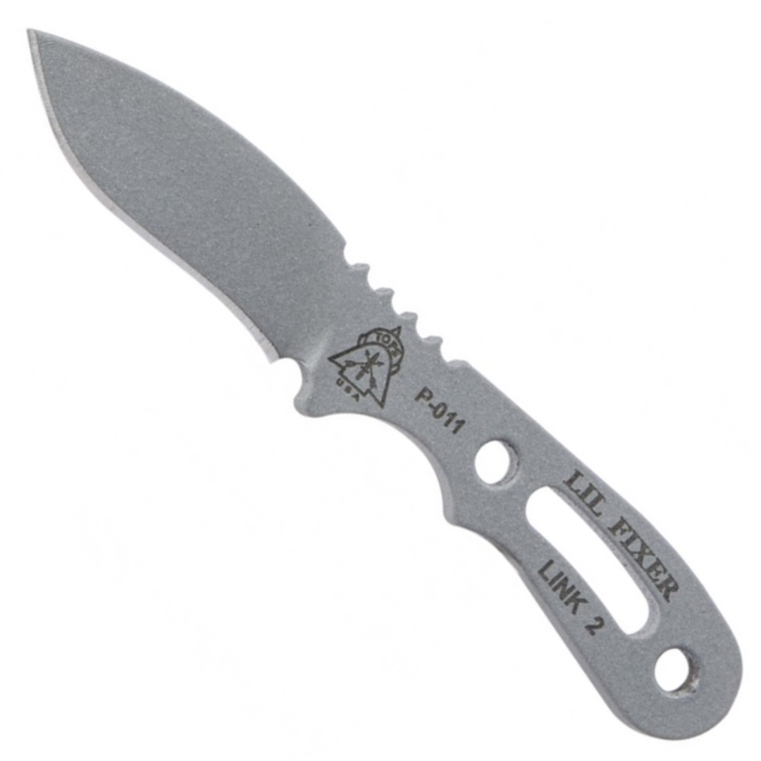 TOPS Lil Fixer Fixed Blade Neck Knife, Tactical Grey Blade FRONT VIEW