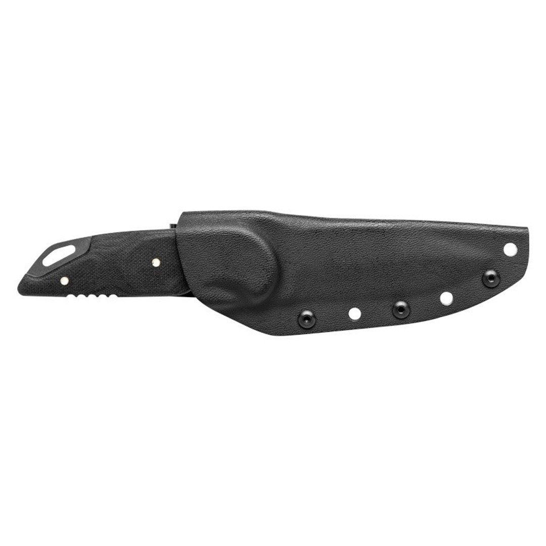 TOPS Sneaky Pete Fixed Blade Knife, Acid Rain Blade SHEATH VIEW FRONT