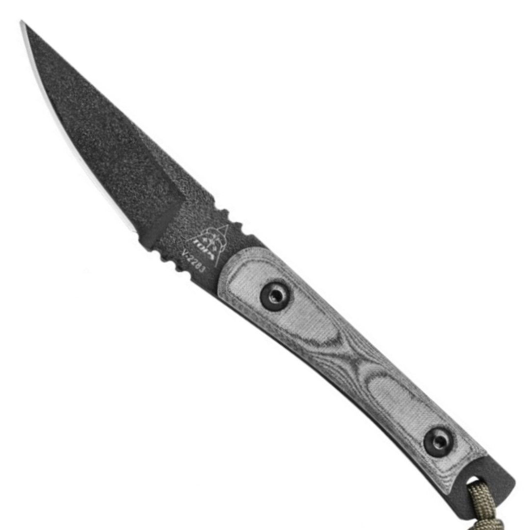 TOPS Street Scalpel Fixed Blade Knife, Black Blade FRONT VIEW