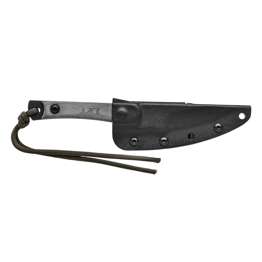 TOPS Street Scalpel Fixed Blade Knife, Black Blade SHEATH VIEW FRONT