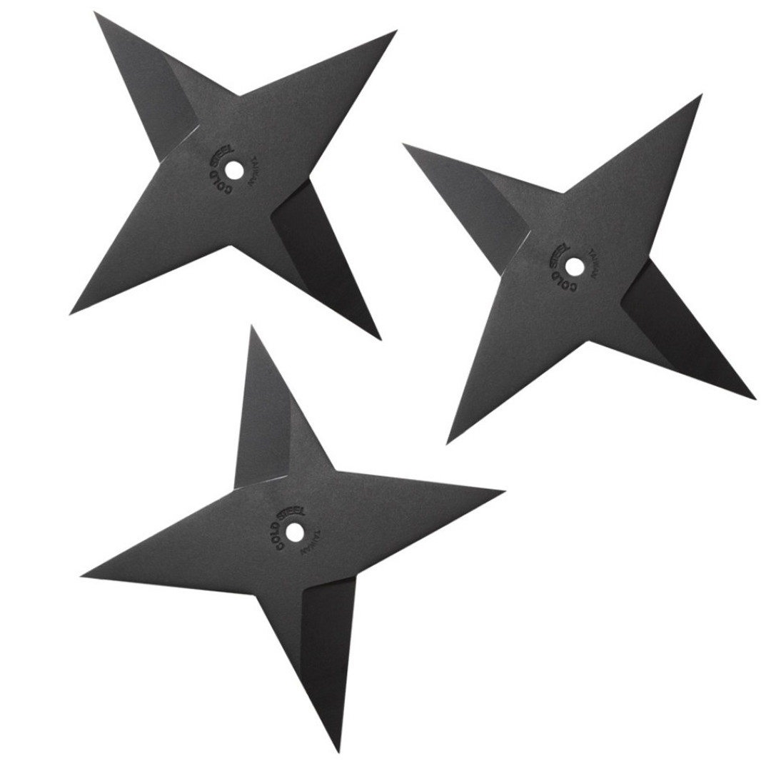 Cold Steel Heavy Sure Strike Throwing Stars, Black Finish FRONT VIEW