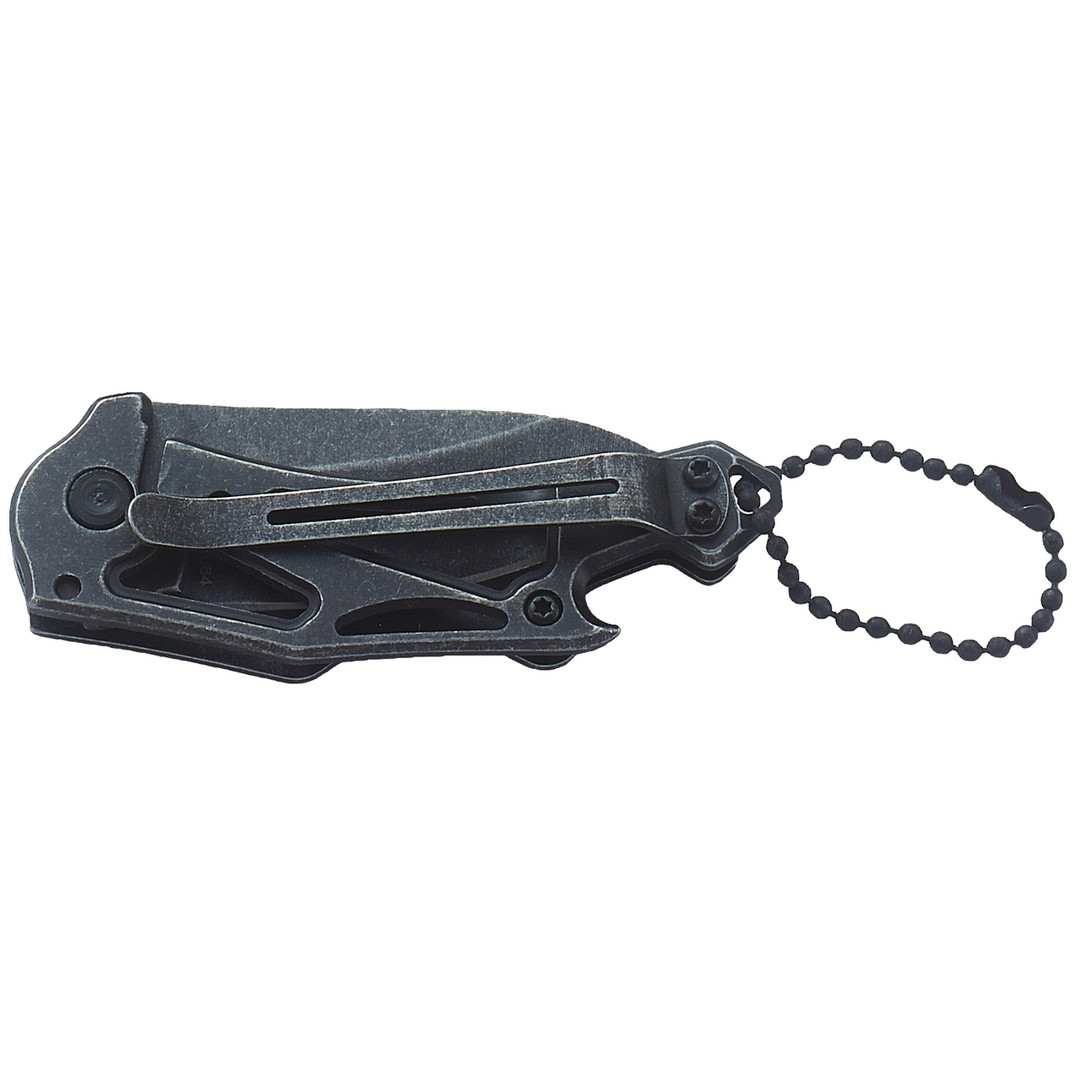 Smith & Wesson Keychain Folder Knife, Black/Stonewash Blade REAR VIEW