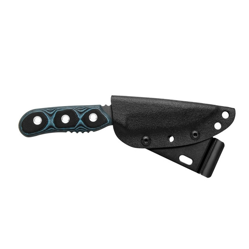 TOPS Blue Otter Fixed Blade Knife, Tactical Grey Blade SHEATH VIEW FRONT