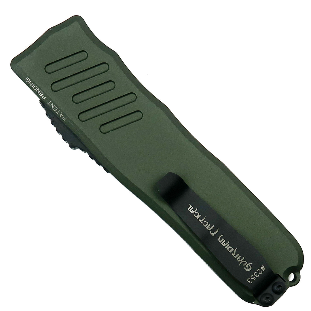 Guardian Tactical OD Green RECON-035 Dagger OTF Auto Knife, Black Blade Back