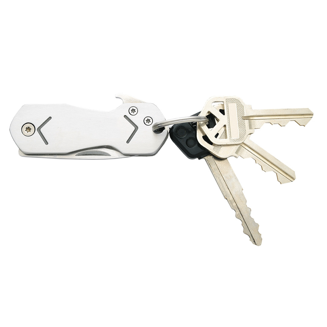 Bear Edge Keychain Multi-Tool Folder Knife, Satin Blade KEY VIEW