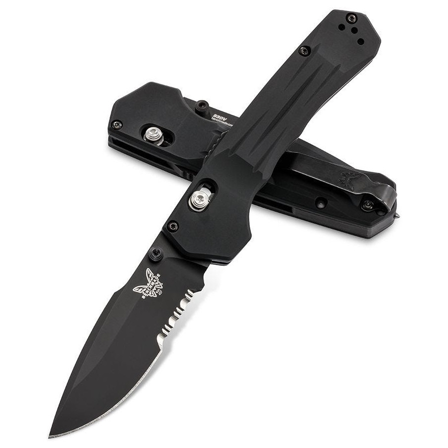 Benchmade Mini Vallation Spring Assist Knife, Black Combo Blade