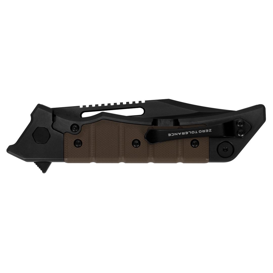 Zero Tolerance 0223 Flipper Knife, CPM-20CV Black Blade REAR VIEW