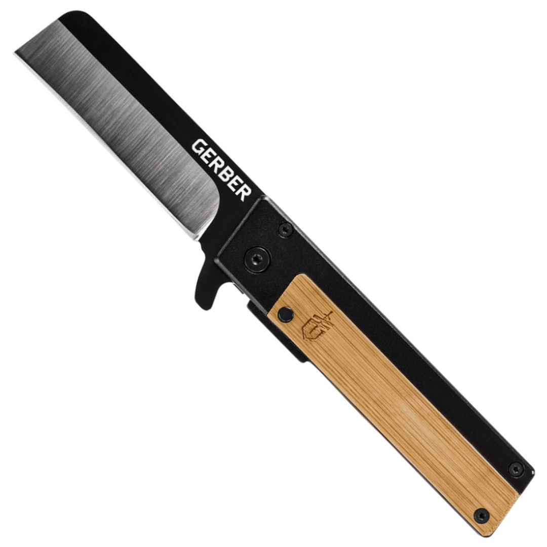 Gerber Quadrant Flipper Knife, Bamboo, Two Tone Blade