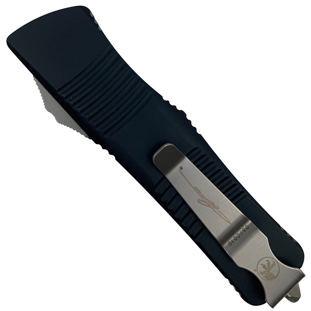 Microtech Troodon Hellhound OTF Auto Knife, Apocalyptic Stonewash Blade REAR VIEW