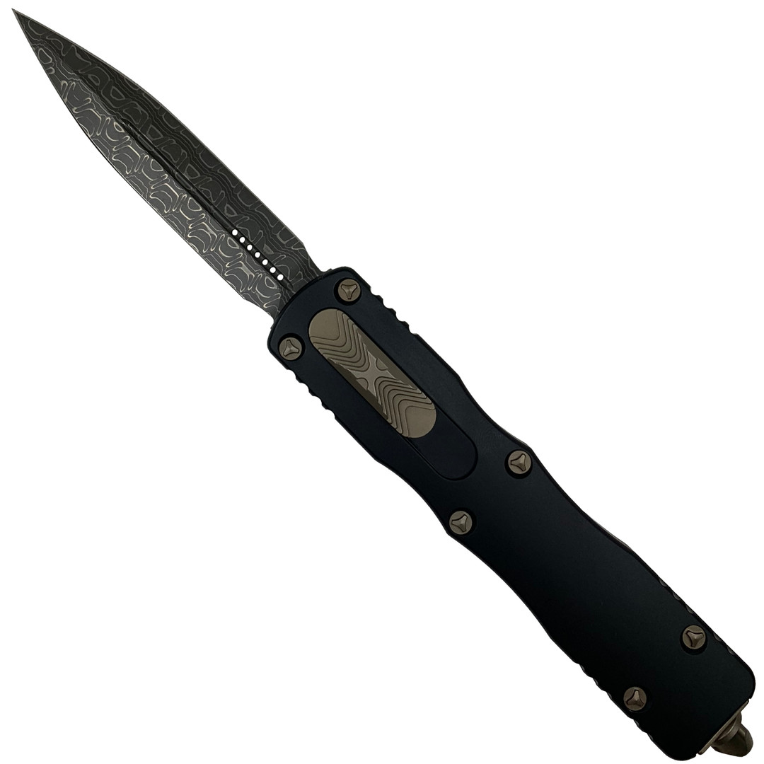 Microtech Dirac Delta Dagger OTF Auto Knife, Damascus Blade