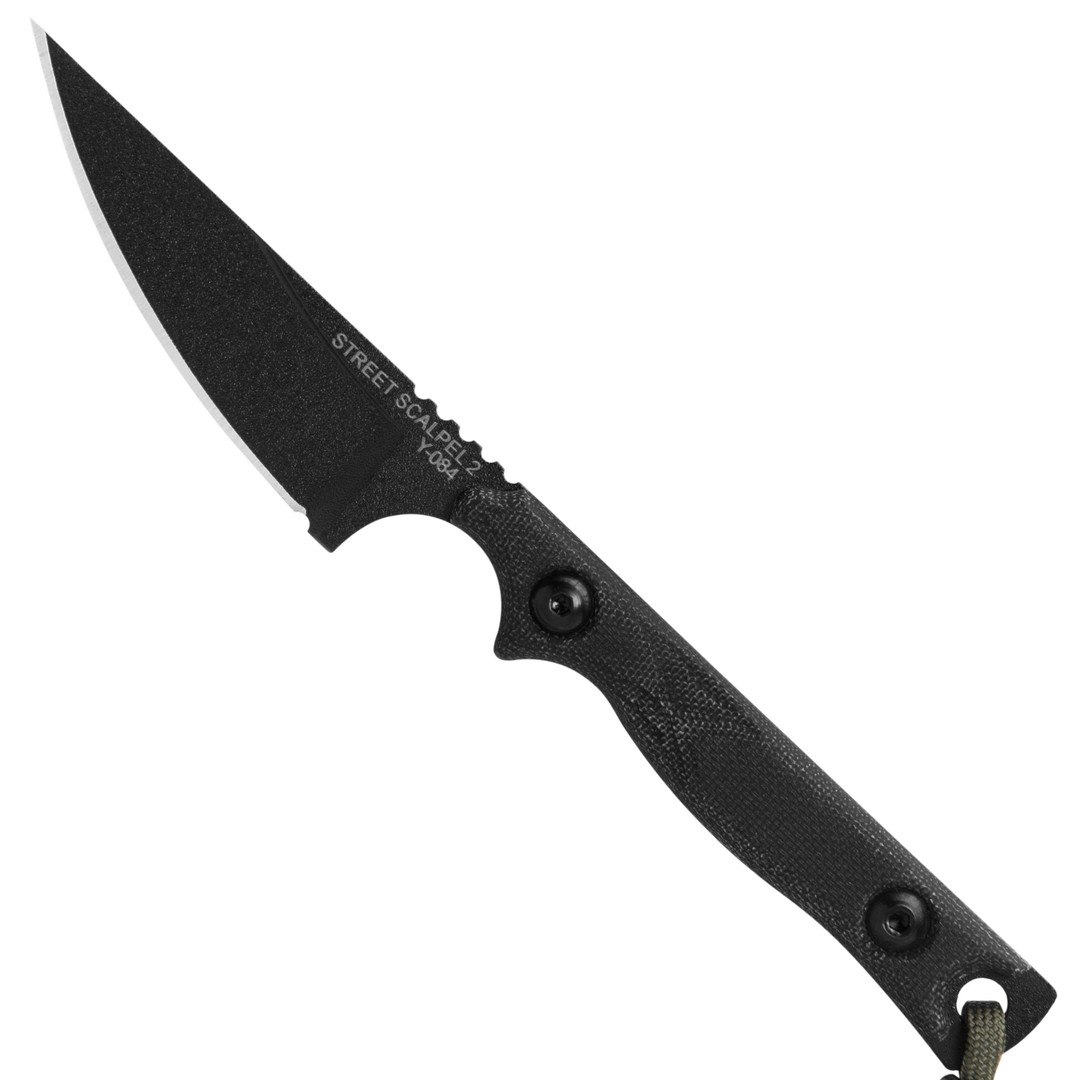 TOPS Street Scalpel 2.0 Fixed Blade Knife, Black Blade