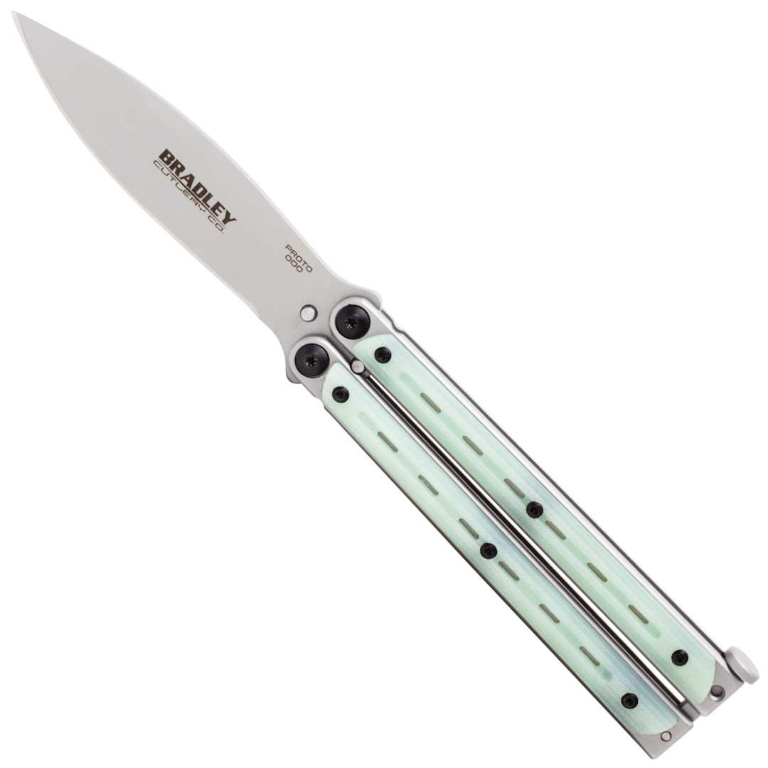 Bradley Kimura Butterfly Knife, Natural G-10, Bead Blast Blade