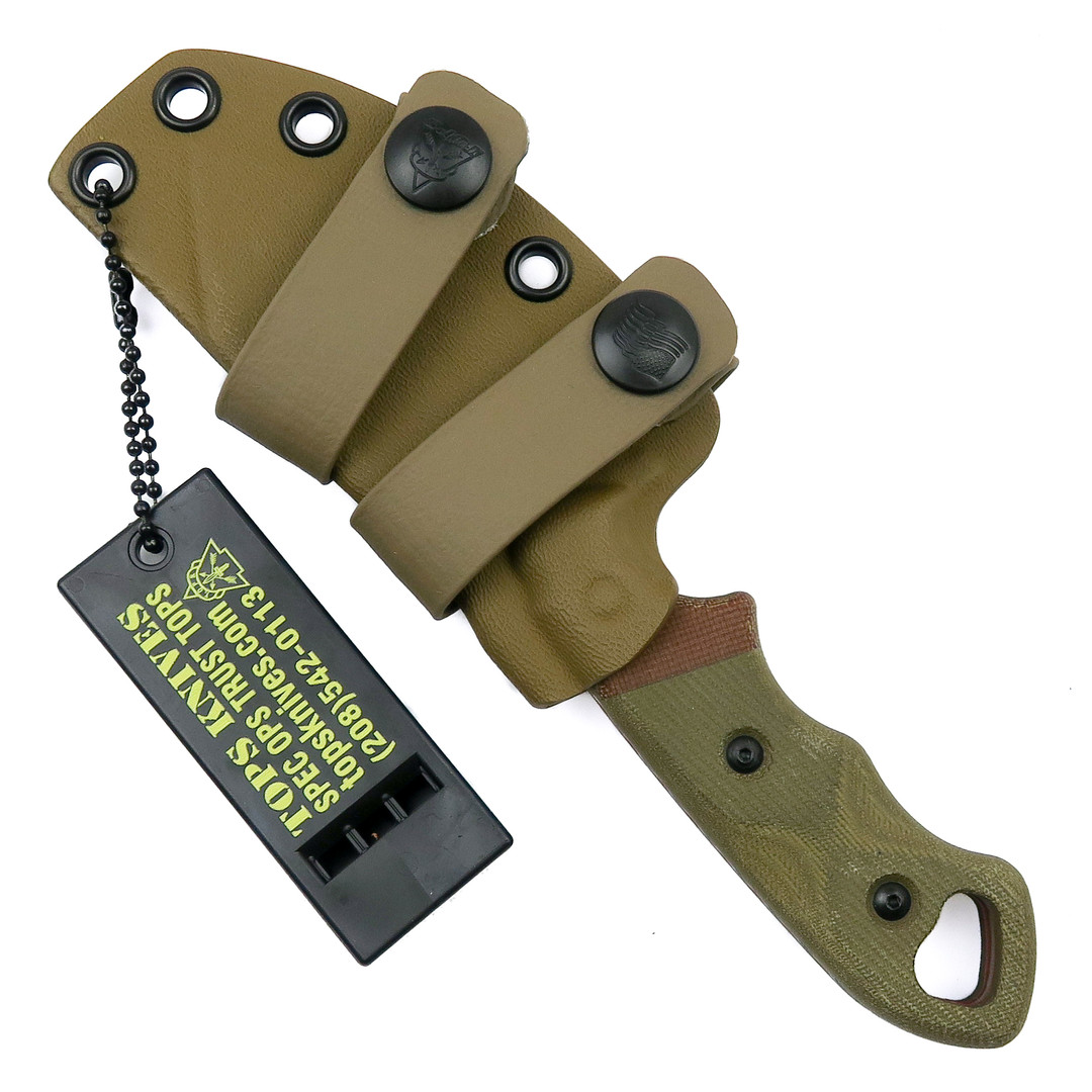 TOPS Viking Tactics Patriot Fixed Blade Knife, Acid Rain Blade, sheath front