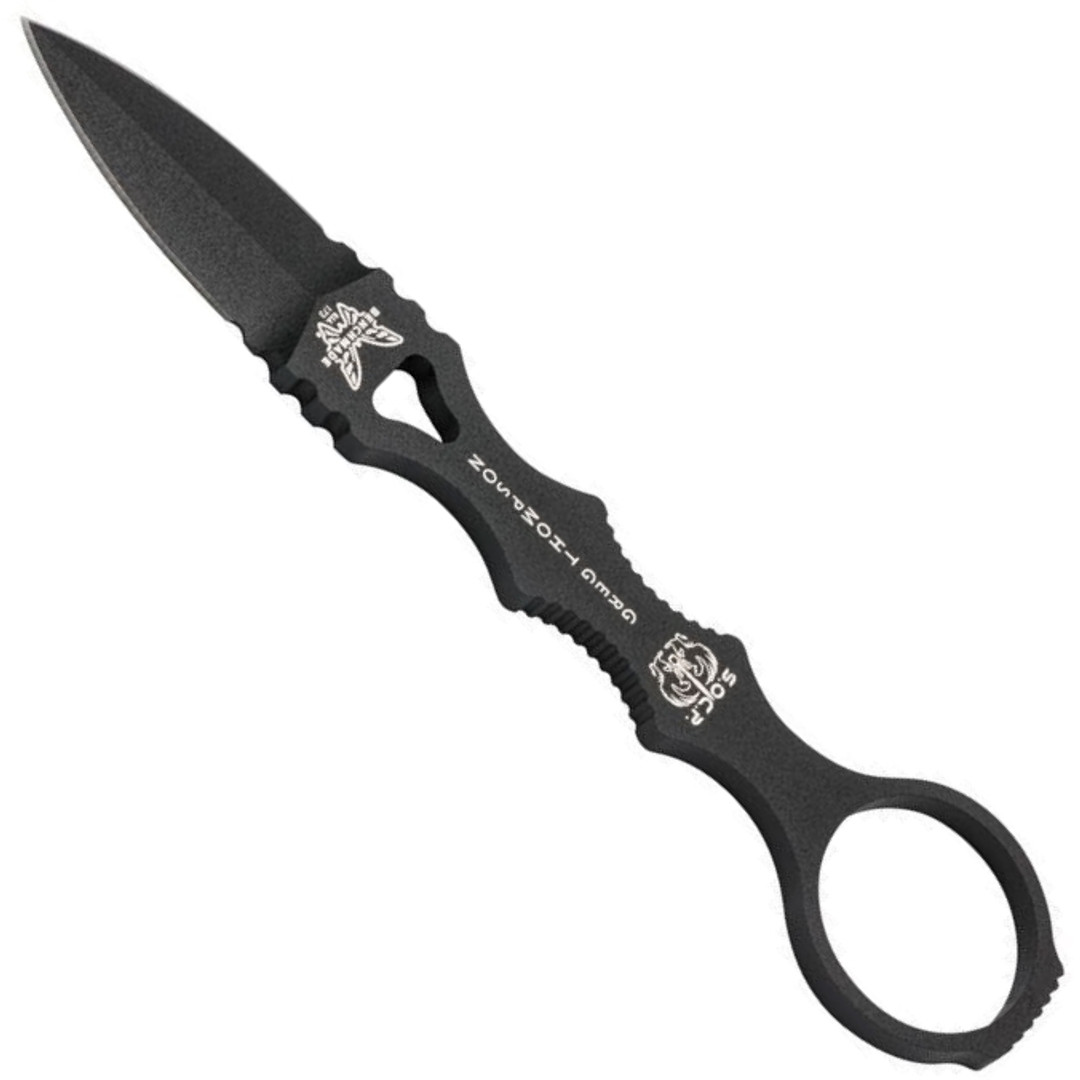 Benchmade Mini SOCP Dagger Fixed Blade Knife, Black Blade