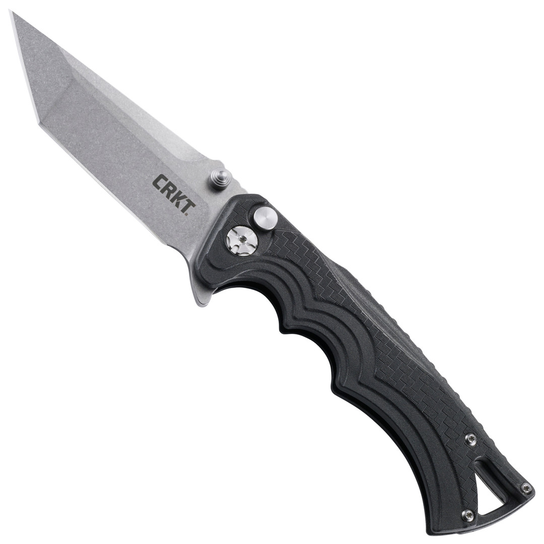 CRKT BT Fighter Tanto Flipper Knife, Stonewash Blade