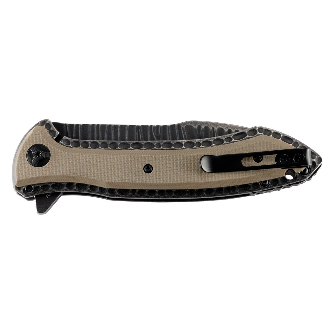 CRKT Apoc Flipper Knife, Black/Stonewash Blade REAR VIEW