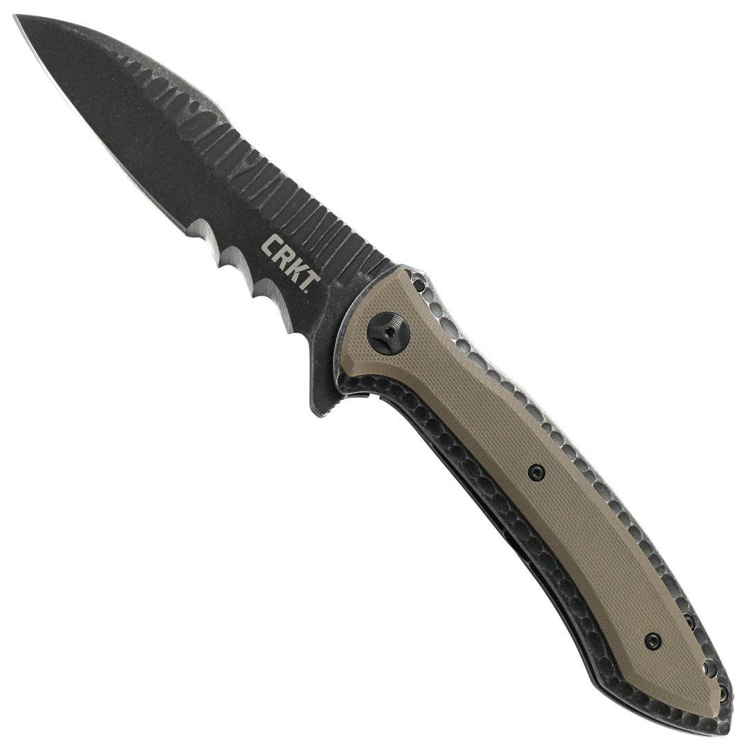 CRKT Apoc Flipper Knife, Black/Stonewash Combo Blade