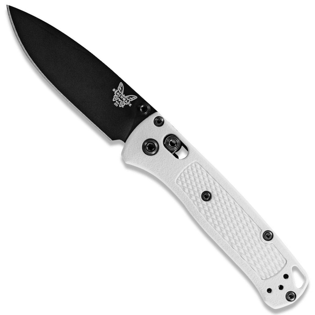 Benchmade White Mini Bugout Folder Knife, CPM-S30V Black Blade