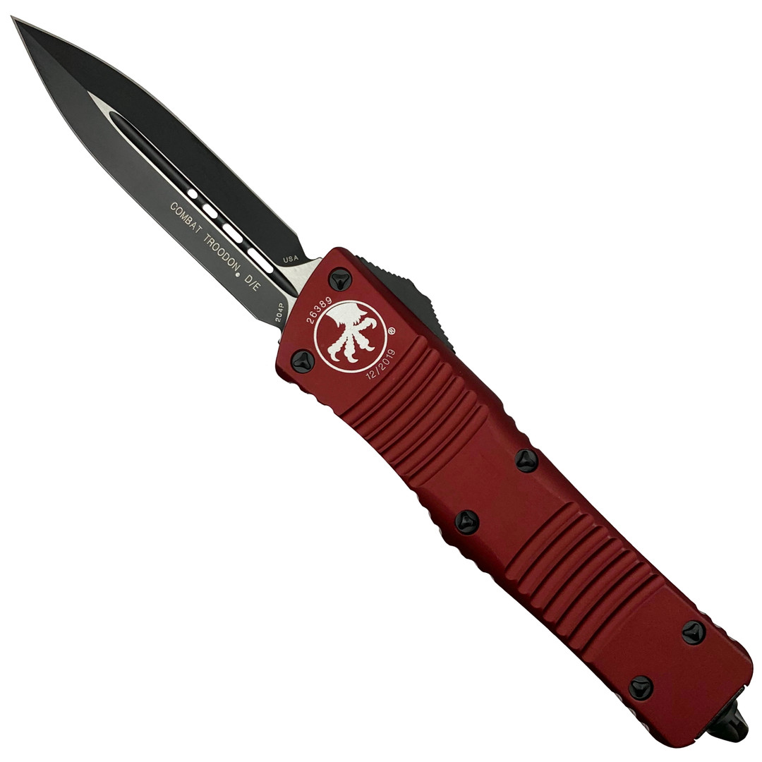 Microtech Merlot Combat Troodon Dagger OTF Auto Knife, Black Blade