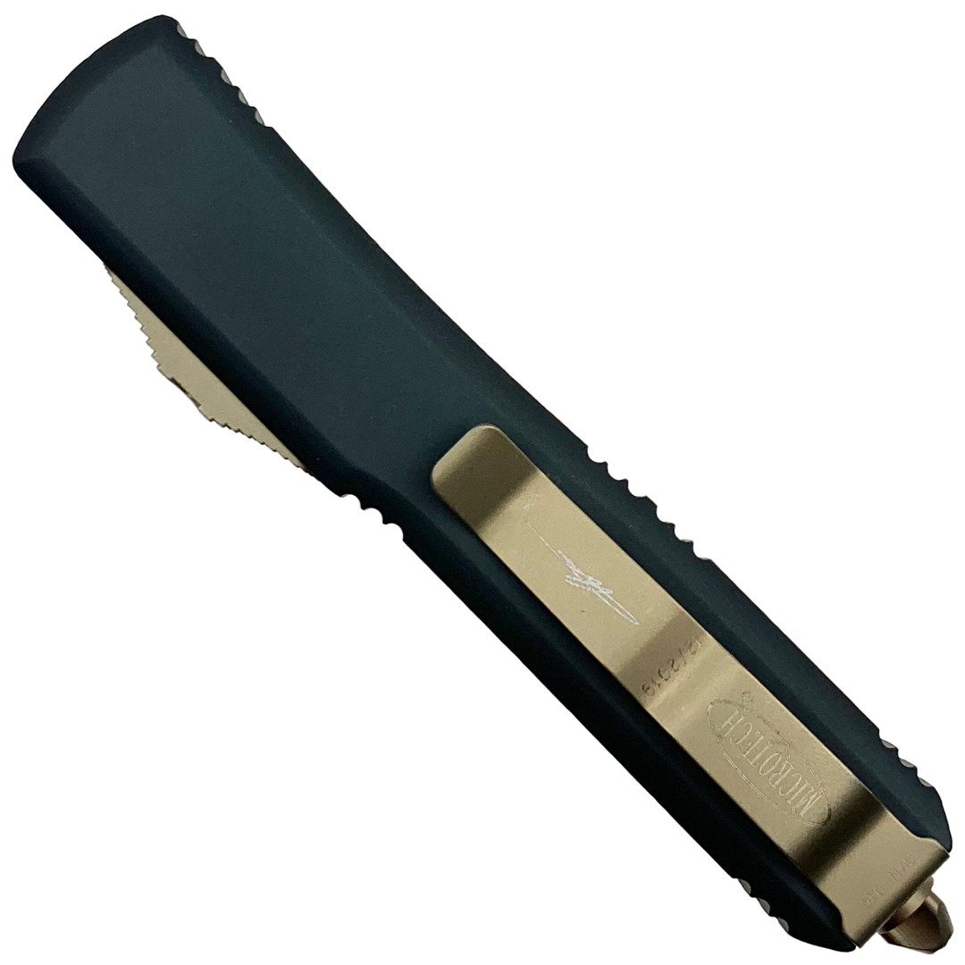 Microtech Ultratech Dagger OTF Auto Knife, Damascus Blade REAR VIEW