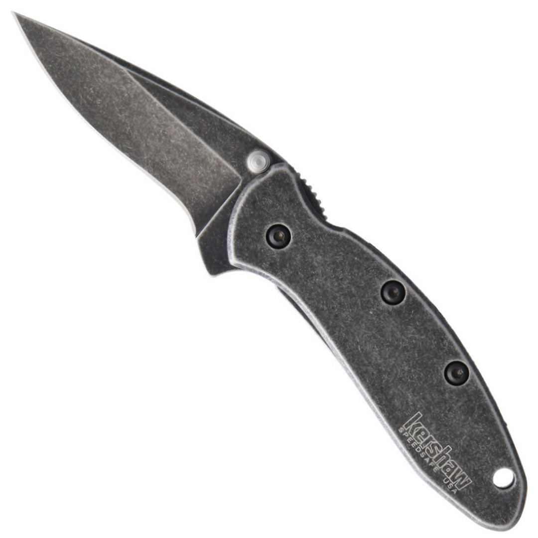 Kershaw BlackWash Chive Spring Assist Knife, BlackWash Blade