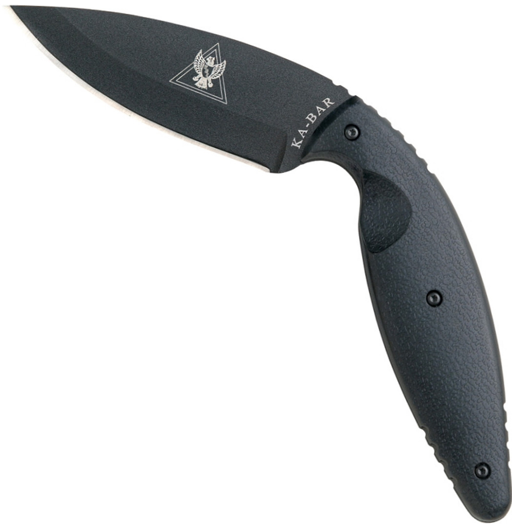 Ka-Bar Large TDI Law Enforcement Fixed Blade Knife, Black Blade