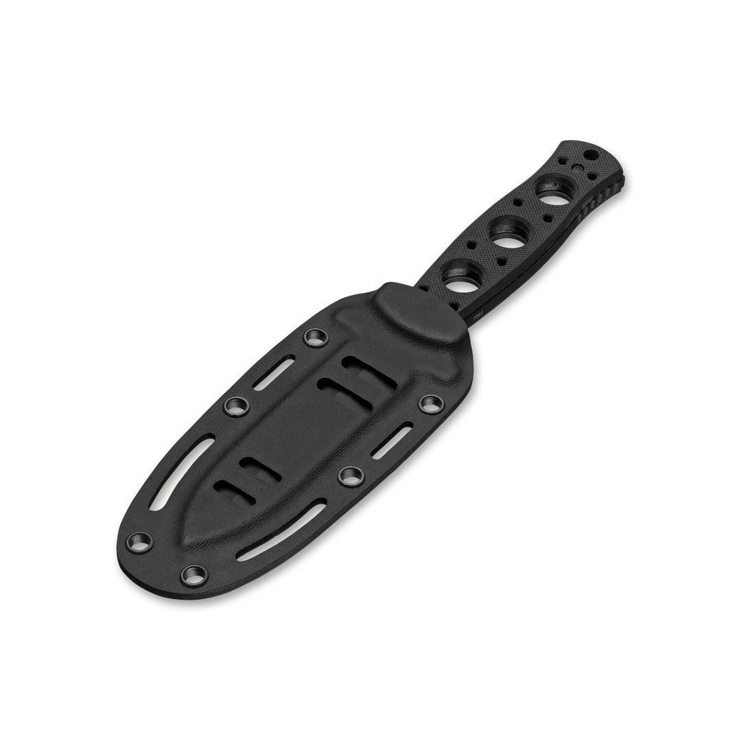 Boker Plus Steel-Mariner Fixed Blade Knife, Black Serrated Blade SHEATH VIEW