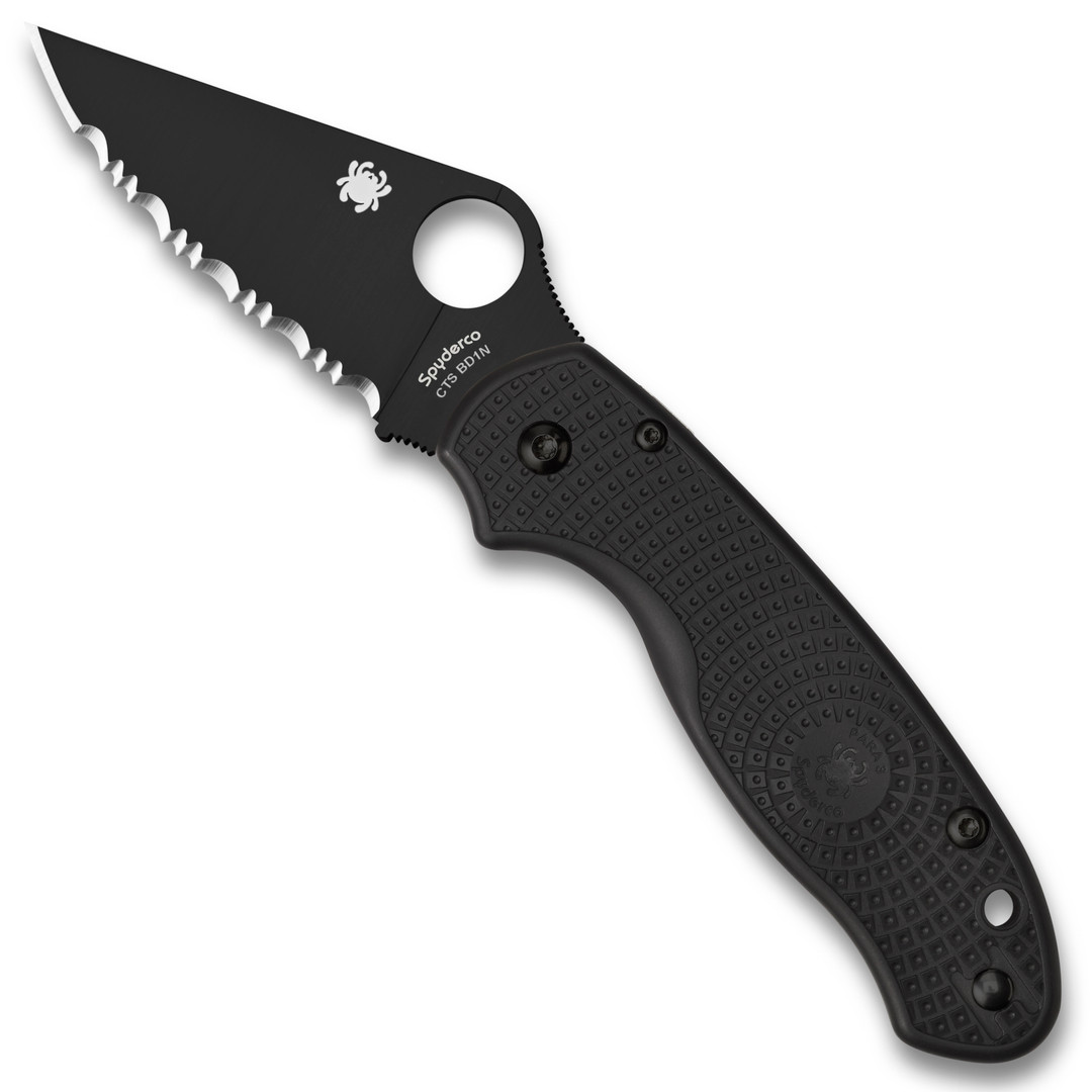 Spyderco Para 3 Lightweight Folder Knife, Black SpyderEdge Blade