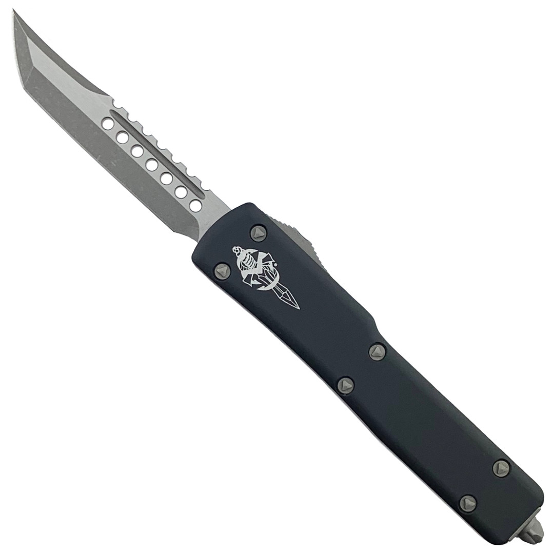 Microtech UTX-70 Hellhound OTF Auto Knife, Apocalyptic Stonewash Blade