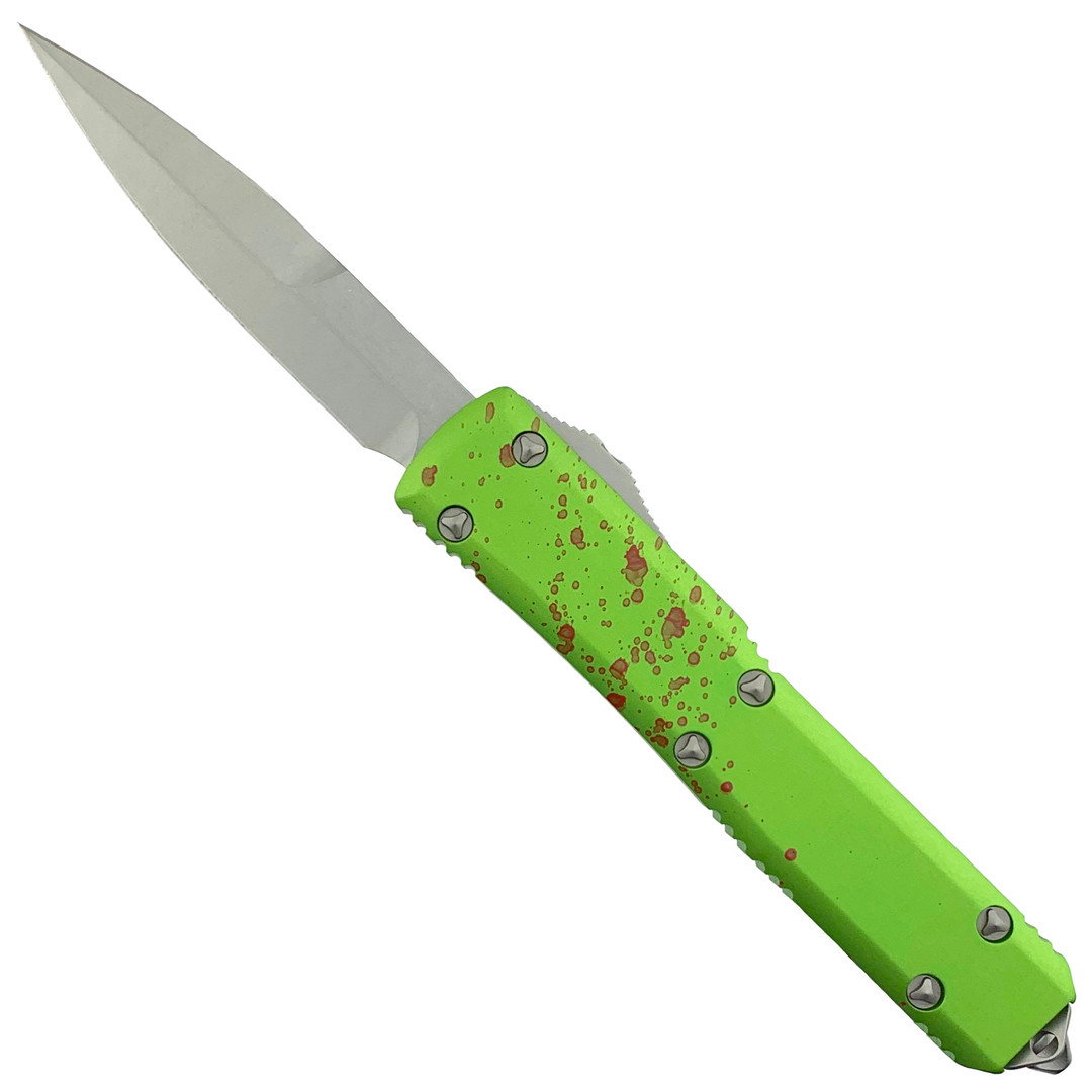Microtech Zombie Ultratech Bayonet OTF Auto Knife, Stonewash Blade