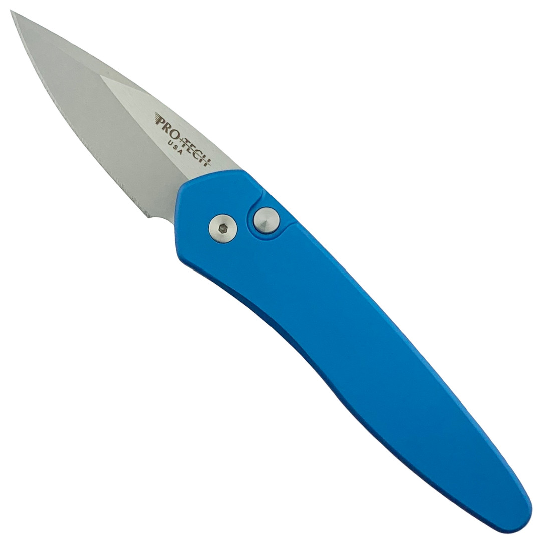 Pro-Tech Blue Half-Breed Auto Knife, 1.95" Stonewash Blade