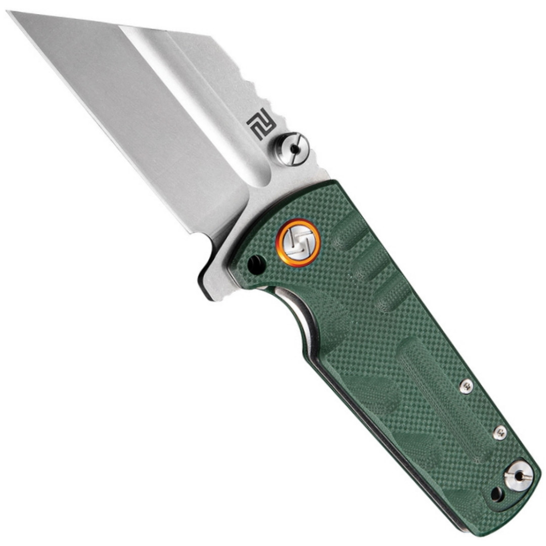 Artisan Cutlery Green Proponent Flipper Knife, D2 Blade