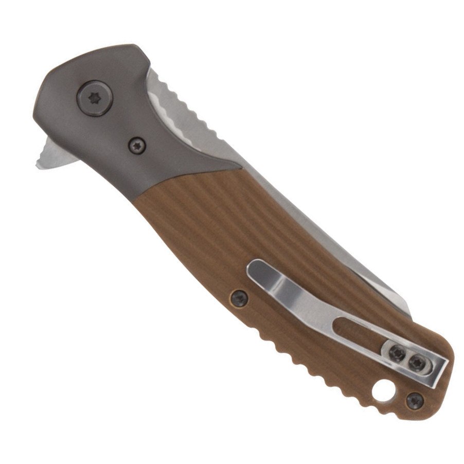 Smith & Wesson Stave Flipper Knife, Reverse Tanto Blade, Clip Side