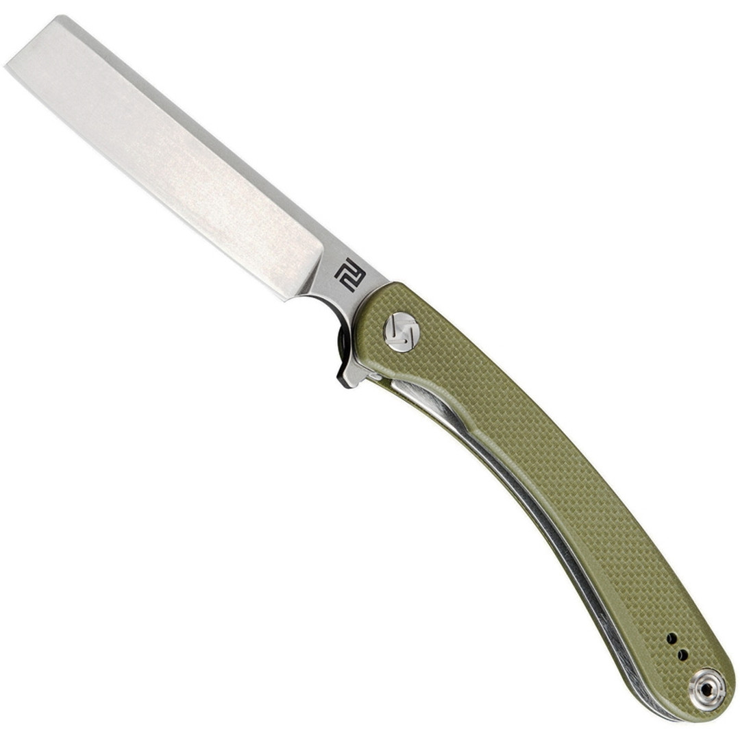 Artisan Cutlery Green Orthodox Knife, Satin D2 Blade