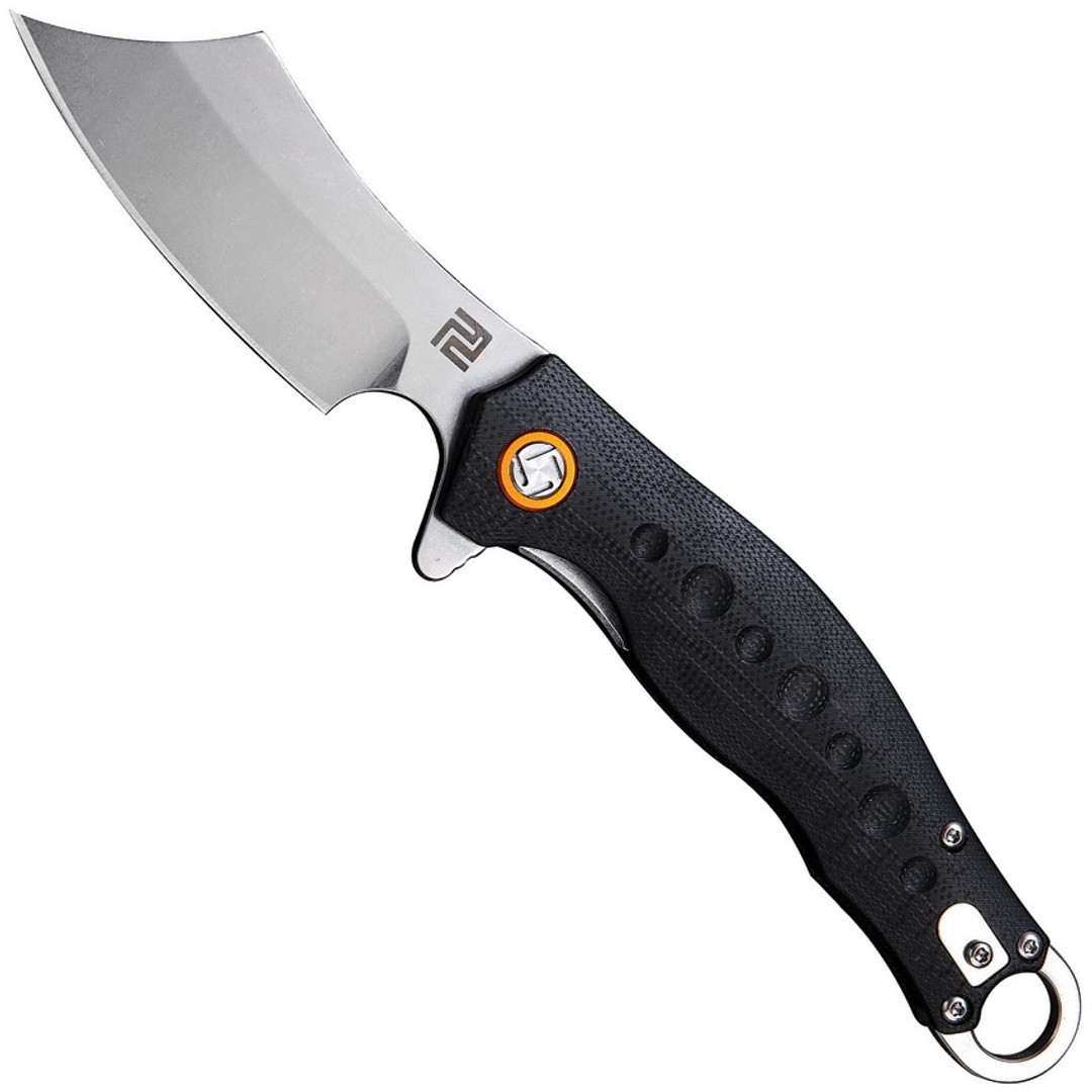 Artisan Cutlery Corsair Black G-10 Linerlock Knife, Stonewash D2 Blade