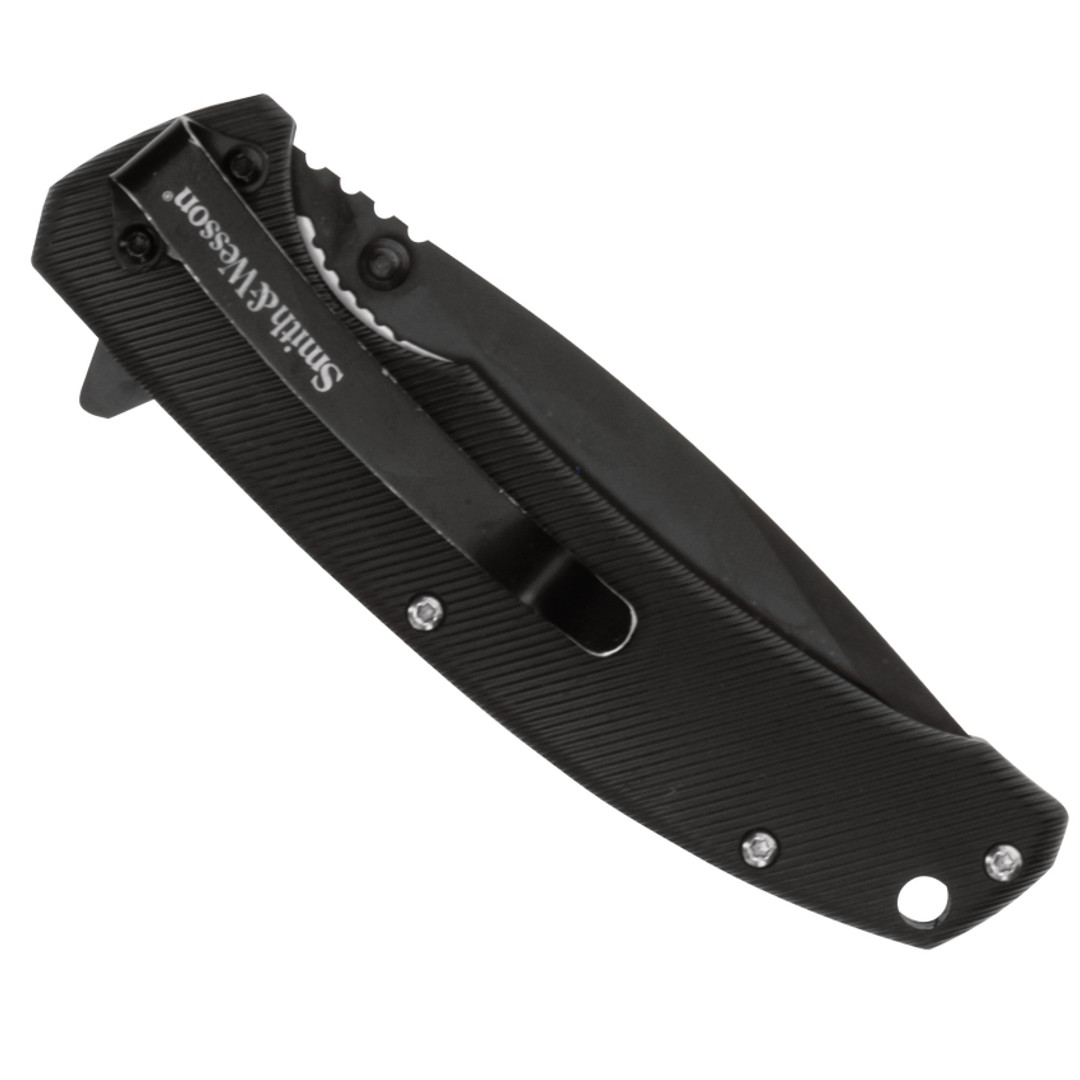 Smith & Wesson Velocite Flipper Assist Knife, Black Blade, Clip View