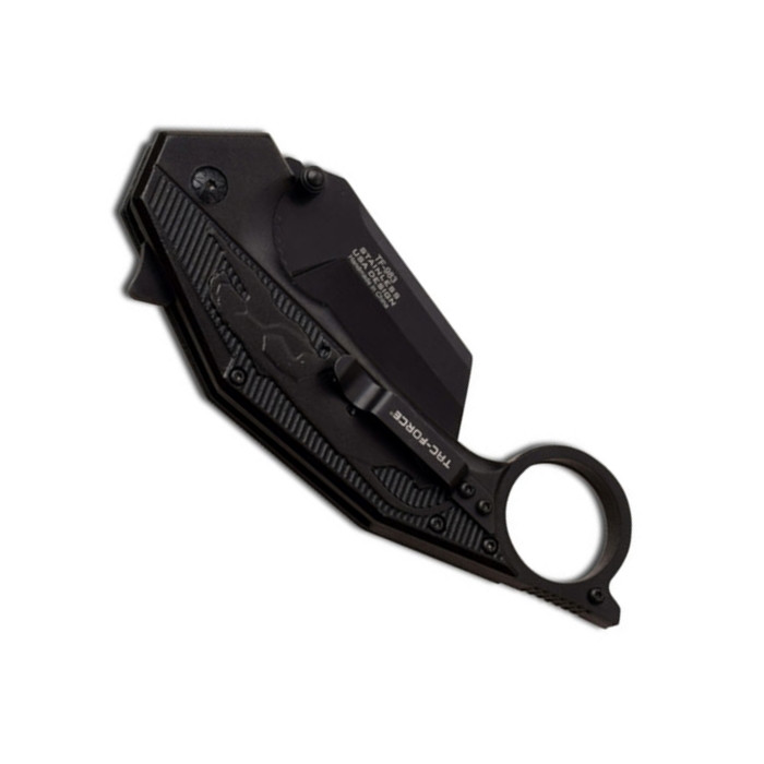 Tac-Force Black Panther Karambit Assist Knife, Black Plain Edge