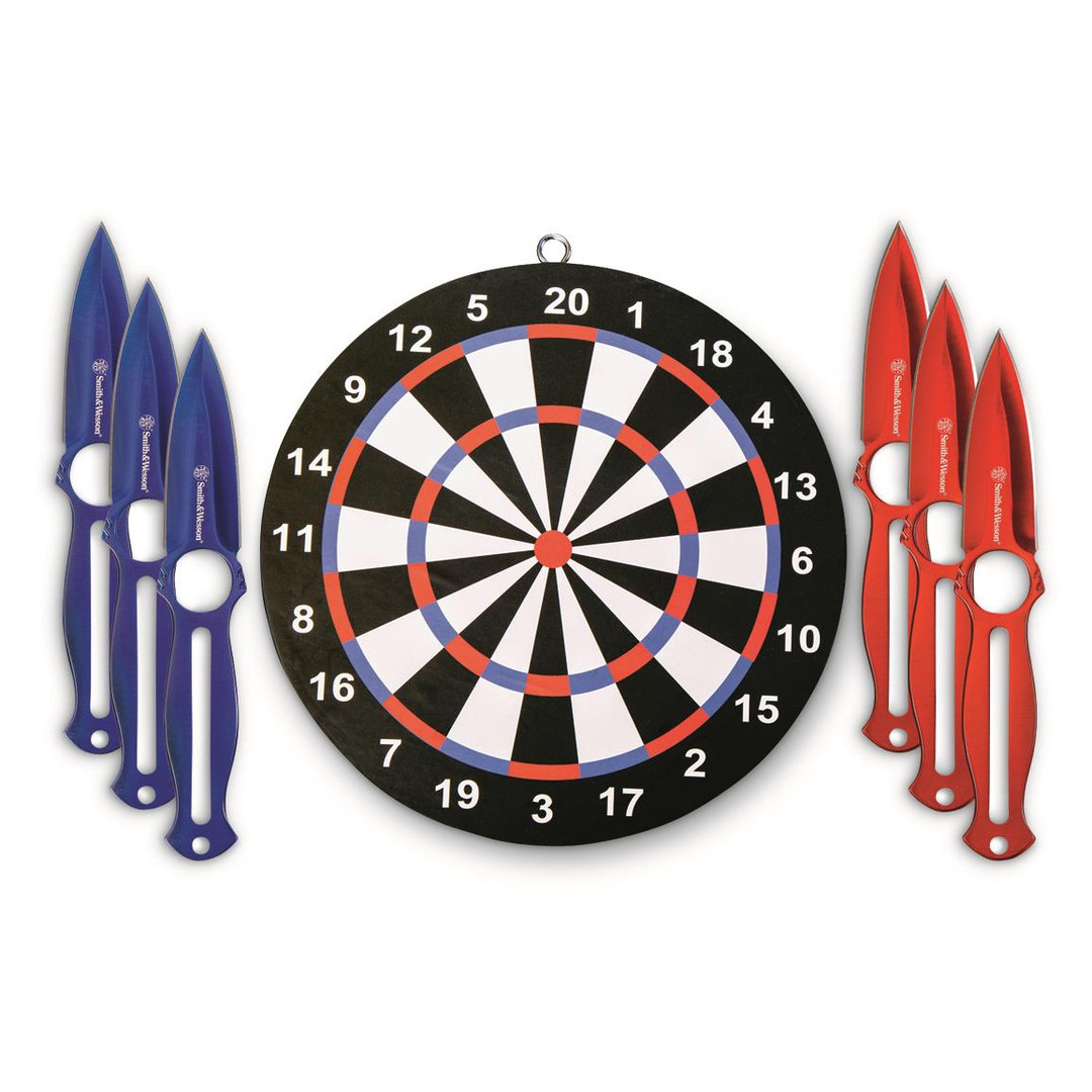 Smith & Wesson Six Throwing Knives Set with Target