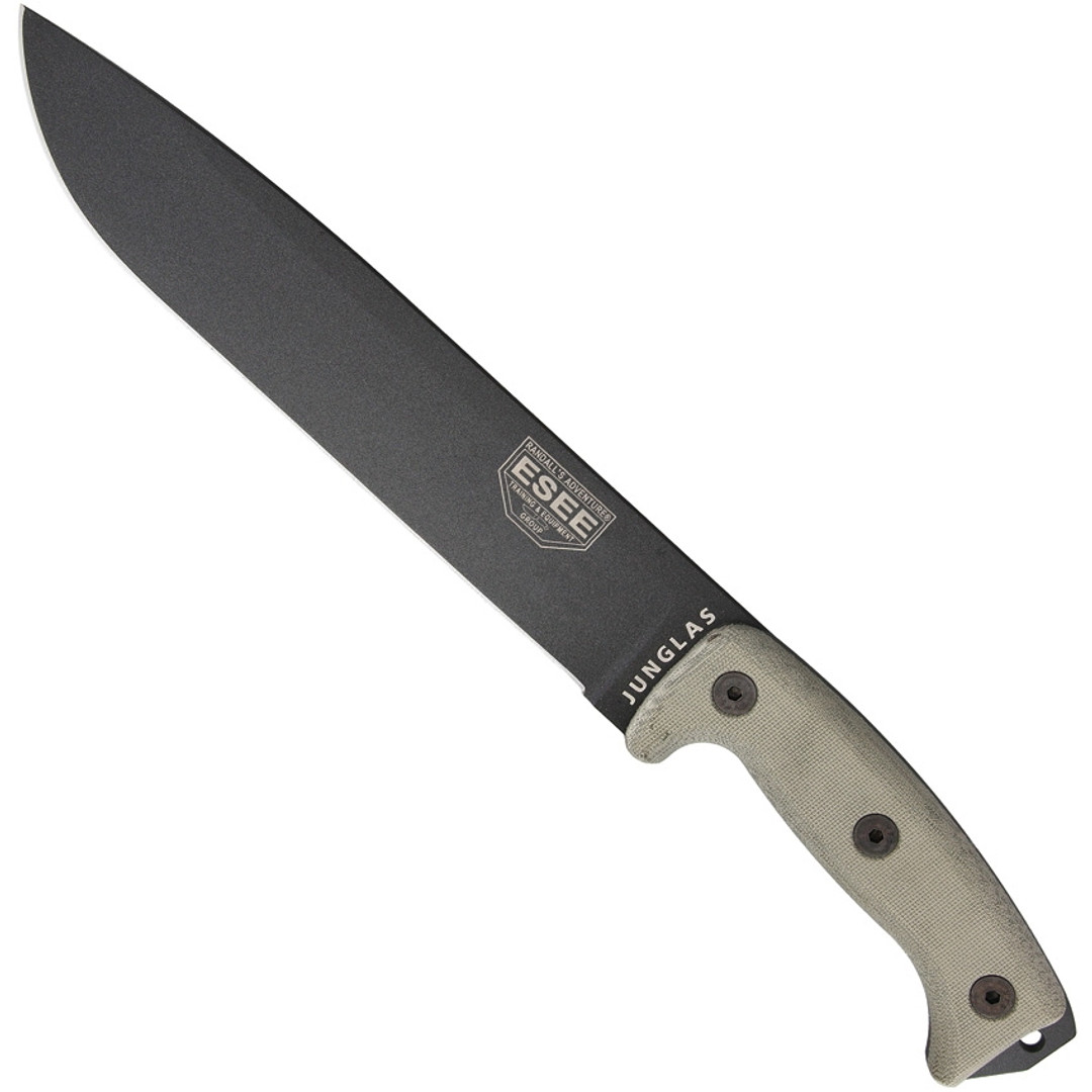 ESEE Knives Tactical Grey Gunsmoke Junglas® Fixed Blade Knife , Plain Blade