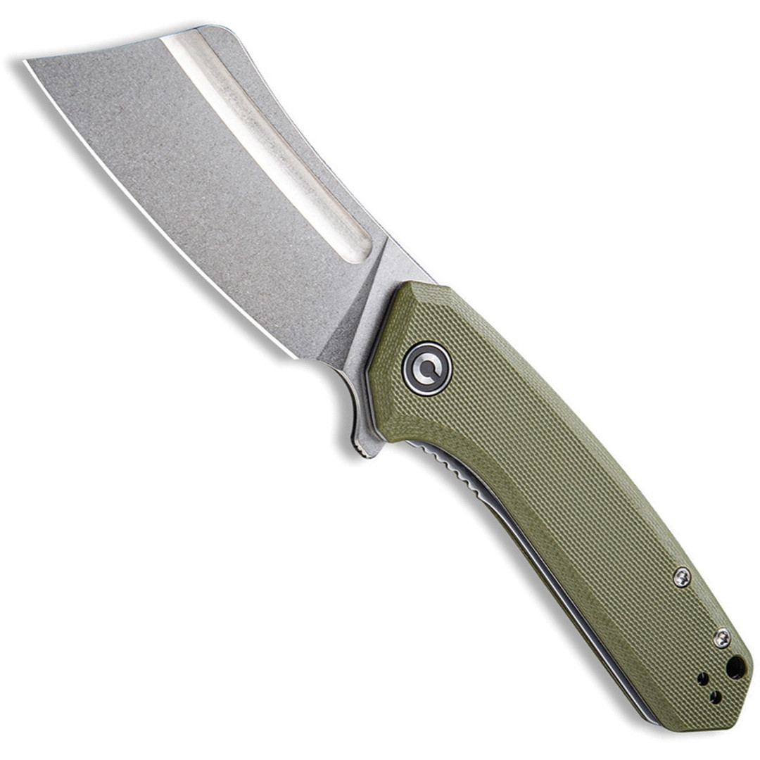 CIVIVI OD Green Mini Bull Mastiff Flipper Knife, Stonewash Blade