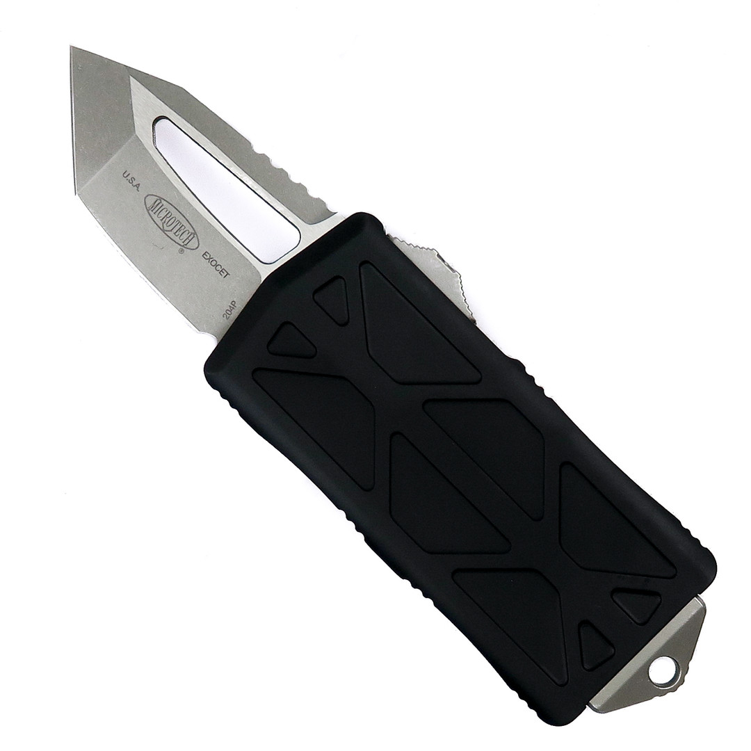 Microtech Exocet OTF Auto Knife, Tanto Stonewash Blade