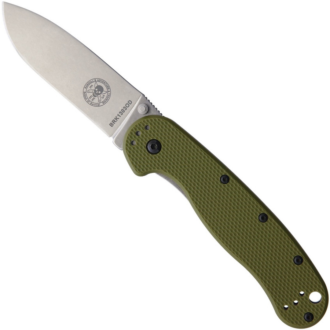  ESEE Knives OD Green Avispa SK5 Framelock Knife, Stonewash Blade