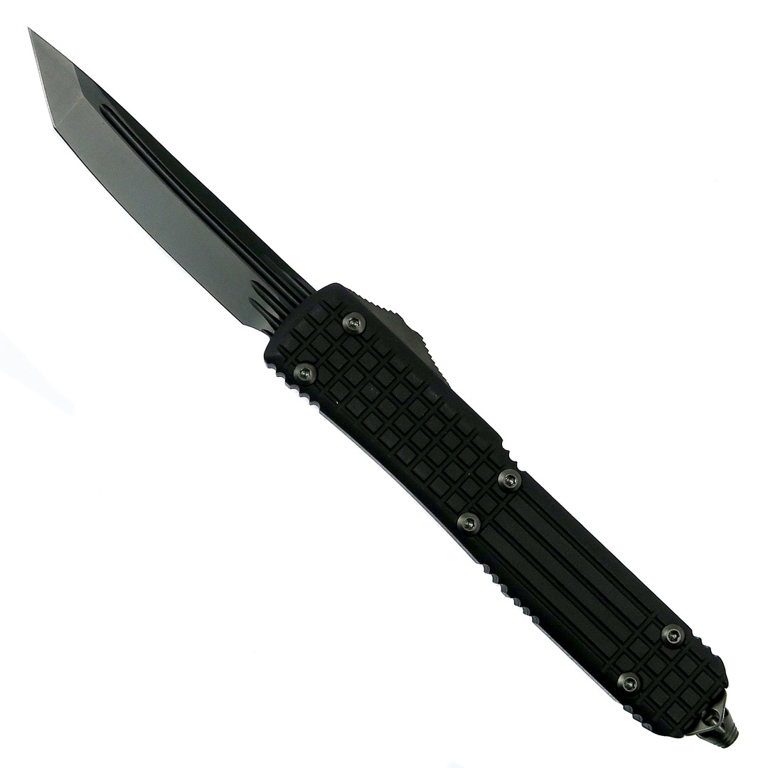 Microtech Signature Series Black Frag Pattern Ultratech Tanto OTF Knife